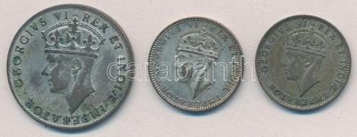 Kelet-Afrika / Brit gyarmat 1937. 50c Ag + 1942. 1Sh Ag + 1943. 50c Ag "VI. György" T:2,2-...