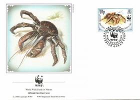 WWF Crabs set 4 FDC WWF Rák sor 4 FDC Palmendieb Satz 4 FDC