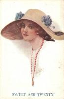 Sweet and Twenty, Lady with Hat, E.J. Hay & Co., The Beauty Series 189. s: T. Gilson
