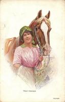 True Friends, Lady with Horse, Published by Paul Bendix, New York