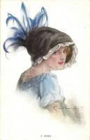 A Siren, Lady with Hat, The Carlton Publishing Co., E.C. Series No. 709/4. s: C.W. Barber