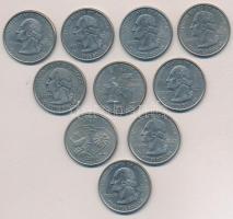 Amerikai Egyesült Államok 1999-2001. 25c Cu-Ni "50 állam" (10xklf) T:2
USA 1999-2001. 25 ...