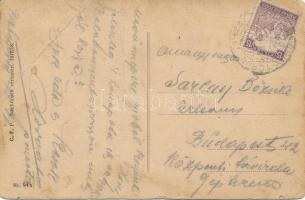 Viharban / Im Sturm / U oluji / In burrasca / K.u.K. Kriegsmarine mariner humour art postcard C.F.P....