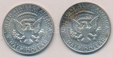 Amerikai Egyesült Államok 1968D. 1/2$ Ag "Kennedy" (2x) T:1-,2 
USA 1968D. 1/2 Dollar Ag ...