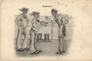 Komission! / K.u.K. Kriegsmarine mariner humour art postcard. C. Fano 1917. 2019. unsigned Ed. Dworak (EK)