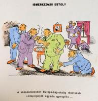 Byssz Róbert Sportkarikaturái. Bp., 1932, Kalász-ny.,2 p.+50 t.+ 2 p. Kiadói, zsínórral füzött egész...