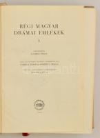 Régi magyar drámai emlékek I-II. kötet. Szerk.: Kardos Tibor. Sajtó alá rendezte, valamint a bevezet...