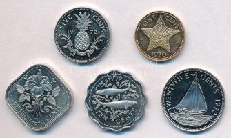 Bahamák 1972. 1c-20c (5xklf) T:P ujjlenyomat
Bahamas 1972. 1 Cent - 20 Cents (5xdiff) C:P fingerpri...
