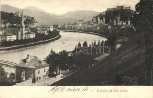 Salzburg von Mülln, general view, river, castle
