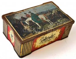 Kis bolha tétel, különféle tárgyak régi, kopott fém dobozban