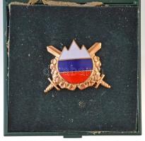 Szlovénia ~1991- . Szlovén tiszti sapkajelvény, tokban T:1-,2 Slovenia ~1991- . Slovenian Officers cap badge in case C:AU,XF