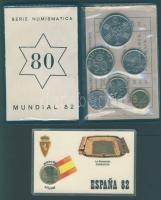 Spanyolország 1980. 50c-100P 6klf db + 1980. 1P emlékkártyán "Labdarúgó VB", szettben T:BU