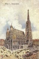 Vienna, Wien I. Stefansdom, B.K.W.I. 433-2. / chatedral, art postcard, artist signed