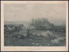 cca 1840 Dévény romjai, acélmetszet, foltos, 10x14 cm.+Beckó várának romjai, heliogravűr, körbe vágo...