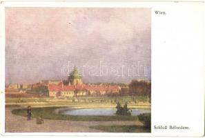Vienna, Wien III. Schloss Belvedere, Wiener Künstler Postkarte B.K.W.I. Serie 432/12. (kis szakadás / small tear)