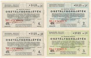 1931. "26. Magyar Királyi Osztálysorsjáték" második osztály egy negyed "D" sorsj...