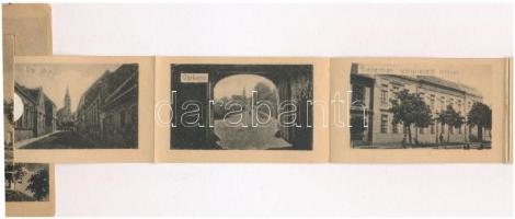 Szigetvár, leporellolap belül a Biederman leánynevelő intézet, Igmándy utca, polgári iskola, Czinder...