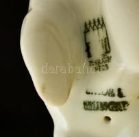 Zsolnay porcelán nyuszika, kézzel festett, hibátlan, jelzett, 6,5x6,5 cm