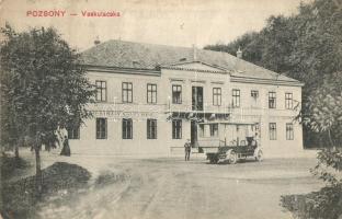 Pozsony, Pressburg, Bratislava; Vaskutacska, Ferdinánd király vasfürdő, korai trolibusz / Eisenbrünnel (Eisenbründl) / Zelezná Studénka / spa with early trolleybus (EK)