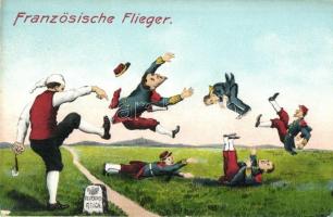 Französische Flieger. Deutsches Reich / WWI German anti-French military humour. Walter Kautz