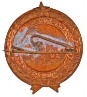 1958. "X. Nemzetközi Meeting Budapest 1958" festett fém jelvény kis dísztokban (23mm) T:2