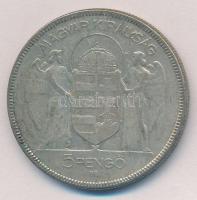 1930. 5P Ag "Horthy jobbra" T:2-,3 durva patina
Adamo P8