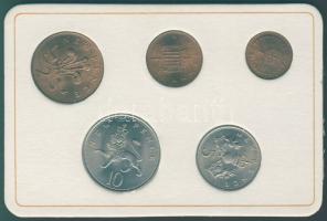 Nagy-Britannia 1971. 1/2p-10P 5klf db "Britannia első decimál érméi" szettben T:1 Tanúsítvánnyal!