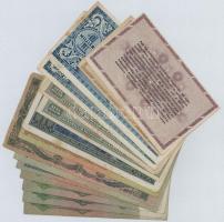 Vegyes: 15db-os pengő bankjegy tétel, közte 2db adópengő T:3,3-