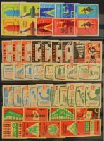 cca 1950-1960 1130 db magyar és külföldi gyufacímke, sorozatok, 16 lapos Schaubek berakóban