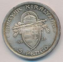 1938. 5P Ag "Szent István" T:2,2- patina
Adamo P8.1