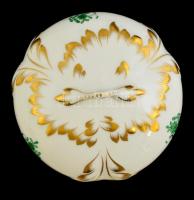 Herendi Apponyi mintás bobonier, kézzel festett, jelzett, enyhén kopott, d: 14,5 cm, m:9 cm