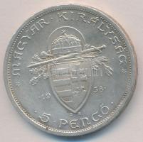1938. 5P Ag "Szent István" T:2 kis patina, kis ph.
Adamo P8.1