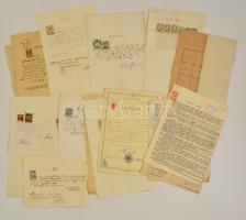 1877-1948 33 db okmánybélyeges okmány, 57 db okmánybélyeggel, jó állapotban