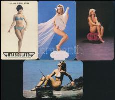 1969-1986 10 db hölgyeket ábrázoló kártyanaptár, köztük erotikus is