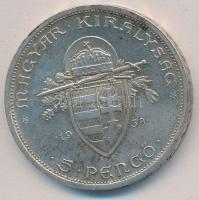 1938. 5P Ag "Szent István" T:1-,2 kis patina
Adamo P8.1