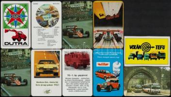 1969-19990 20 db közlekedés, vasút, autóverseny témájú kártyanaptár