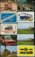 1969-19990  20 db közlekedés, vasút, autóverseny témájú kártyanaptár