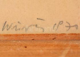 Würtz Ádám (1927-1994): Illusztráció 1970. Tus, papír, jelzett, üvegezett keretben, 26×20 cm