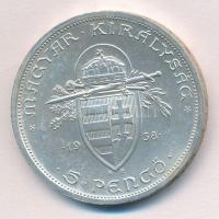 1938. 5P Ag "Szent István" T:1- 
Adamo P8.1