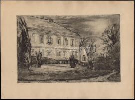 Bérces Gábor (1939): 2 db rézkarc (Uránváros, Csertői gyermekotthon), papír, rézkarc, jelzett, 19x29...