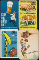 1957-1968 4 db reklámos kártyanaptár