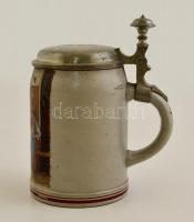 Ón fedeles matricás kerámia korsó, hibátlan, jelzés nélkül, m:16 cm