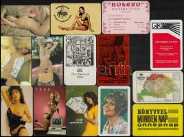 1972-2013 14 db kártyanaptár, közte erotikus darabokkal is