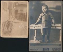 cca 1915-1930 Kisgyerekek, 3 db fotó, egy részük hátulján feliratozva, különböző méretben
