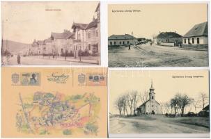 15 db főleg RÉGI képeslap, magyar, művész és katonai, 5 db modern reklám lap / 15 mostly pre-1945 po...