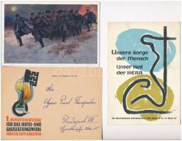 15 db főleg RÉGI képeslap, magyar, művész és katonai, 5 db modern reklám lap / 15 mostly pre-1945 po...