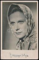 Eszenyi Olga (1910-1992) színésznő aláírása őt ábrázoló fotólapon