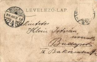 1904 Budapest, 2803-as számú kerékpár férfivel / Man on bicycle. photo (EM)