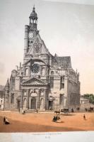cca 1850 Párizs, église Saint-Étienne-du-Mont, színezett litográfia, Godard - Lédot, plexizett műany...