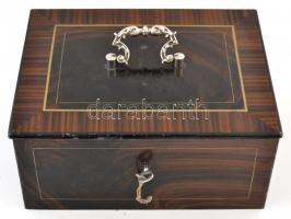 Fém pénztárkassza, kulccsal, 32×16 cm